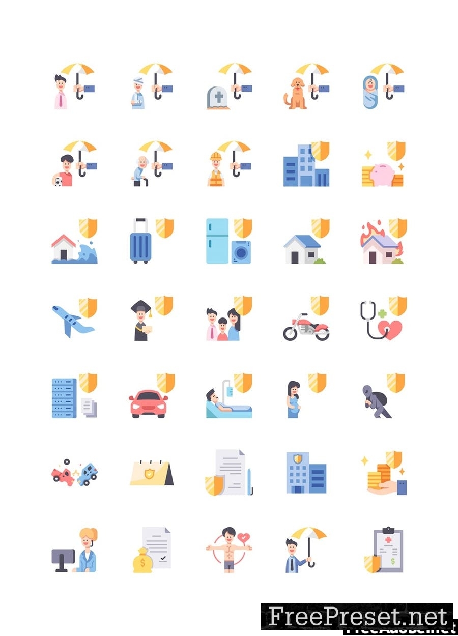 35 Insurance icon set