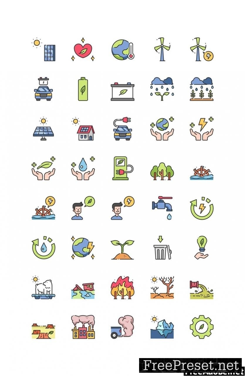 40 Save the world icon set XBHSPFN