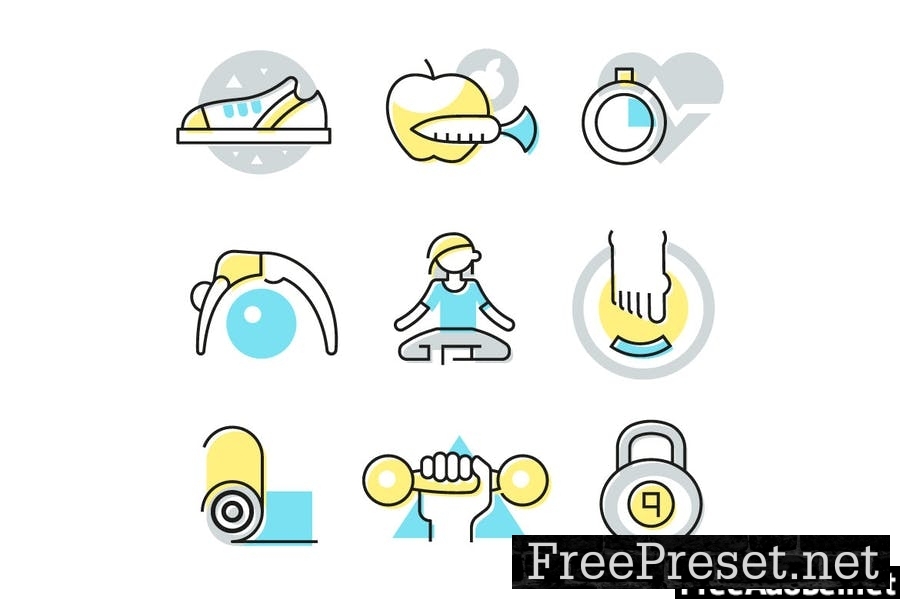 45 Body Care, Fitness & Medicine Icons