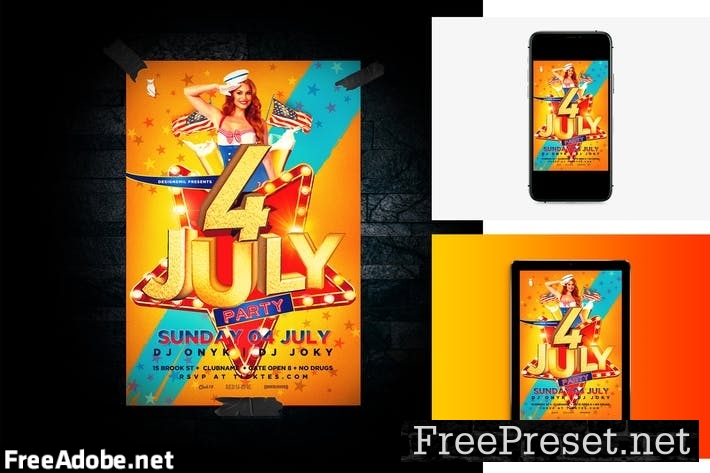 4th July Party Flyer 23SRK29