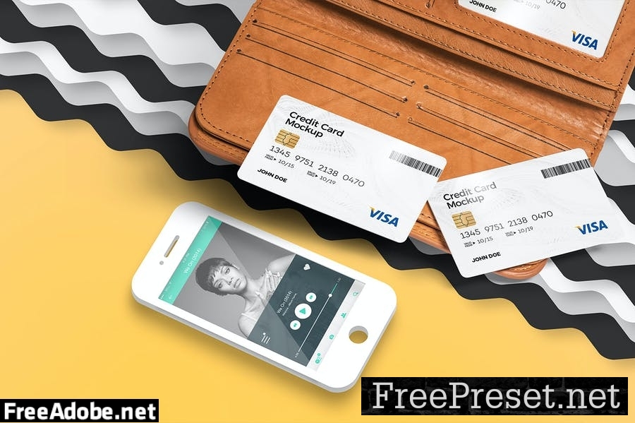 5 Credit Card Mockups YUVTXR