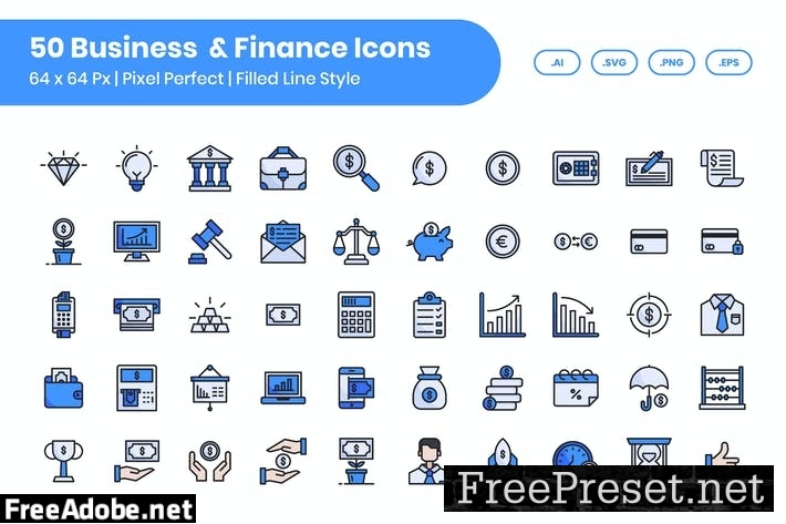 50 Business & Finance - Filled Line Q9X8M5V