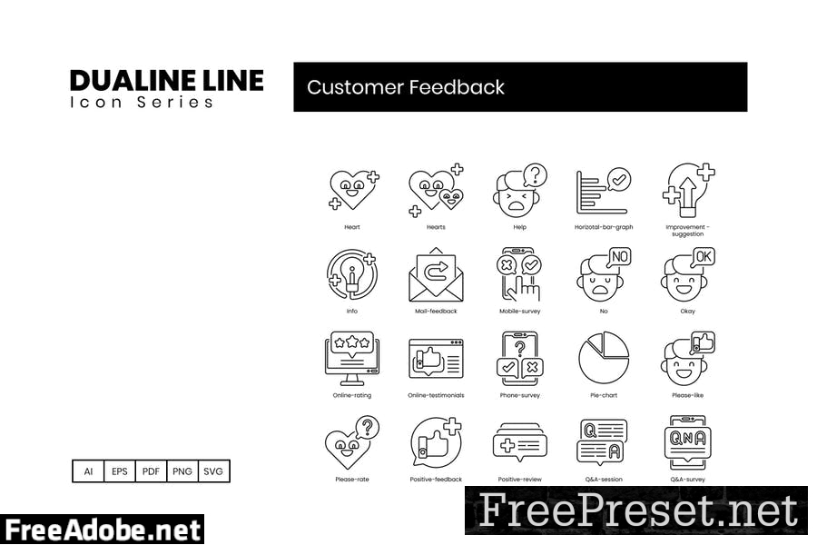 50 Customer Feedback Line Icons GHEF4RA