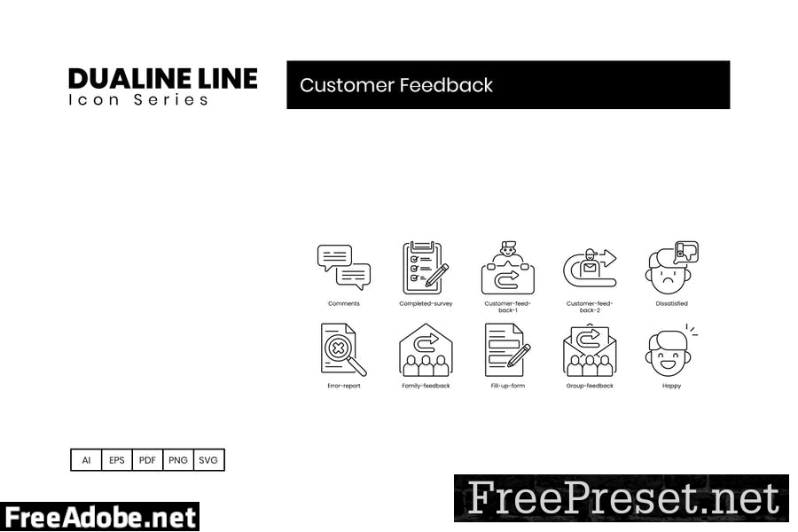 50 Customer Feedback Line Icons GHEF4RA