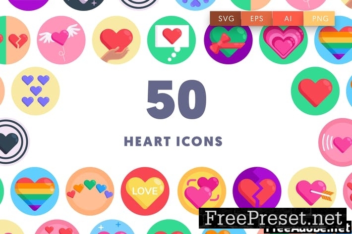 50 Heart Icons QVXZ57T