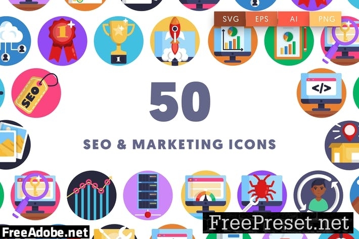 50 Seo & Marketing Icons 64DKKT2