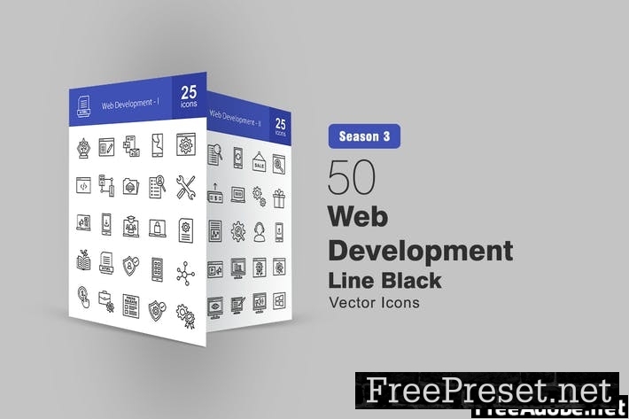 50 Web Development Line Icons H5E7LP3