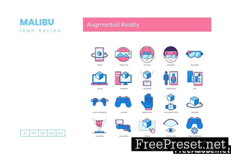 55 Augmented Reality Line Icons