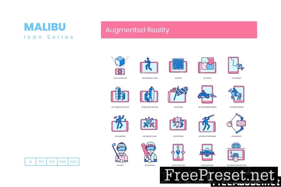 55 Augmented Reality Line Icons