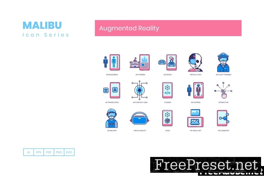 55 Augmented Reality Line Icons