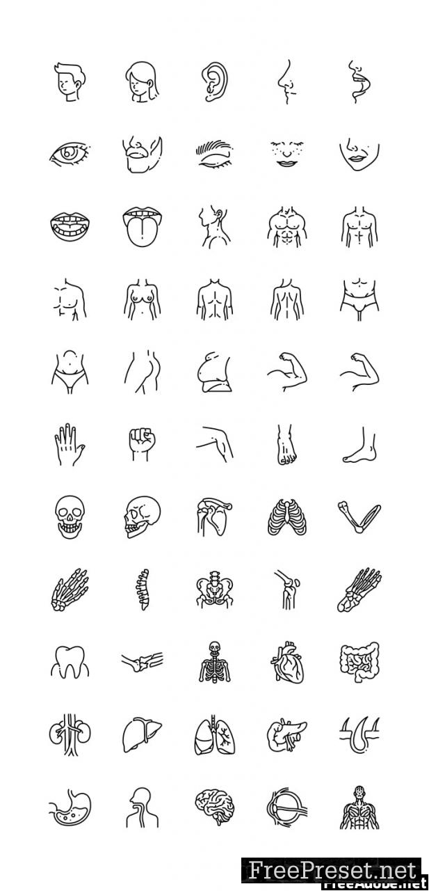 55 Human body icon set SRLMAZZ