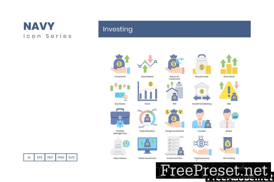 60 Investing Flat Icons