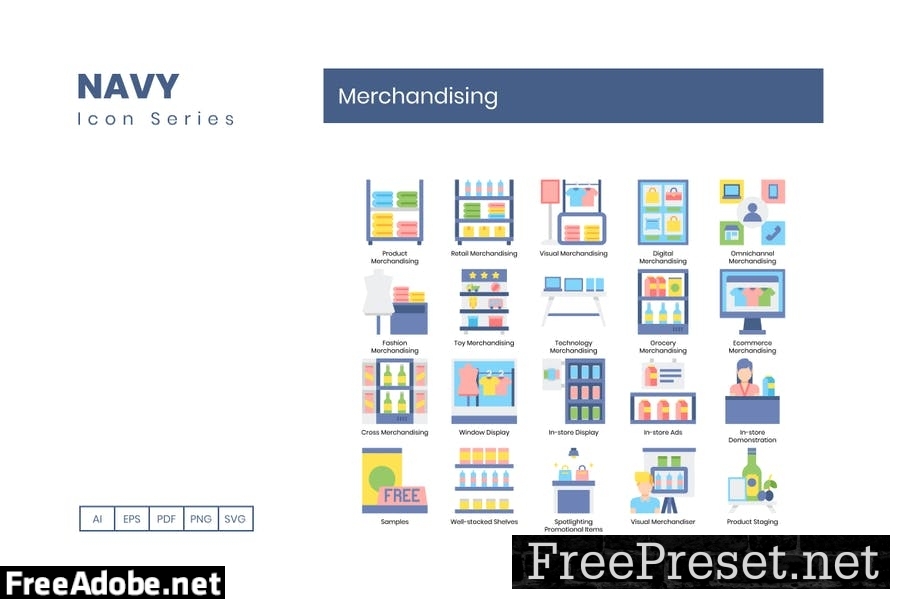 60 Merchandising Flat Icons 7J7LGS9