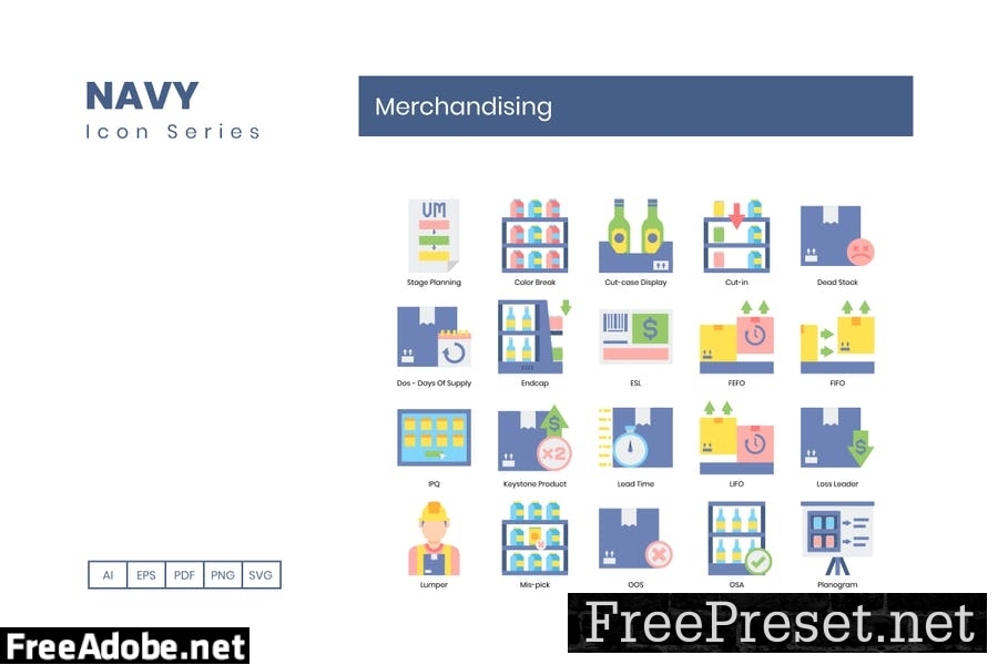 60 Merchandising Flat Icons 7J7LGS9