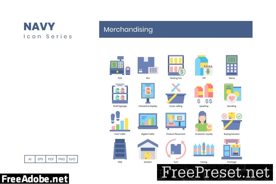 60 Merchandising Flat Icons 7J7LGS9