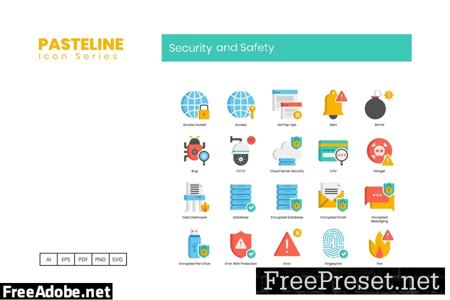 60 Security and Safety Flat Icons 69M2CW6