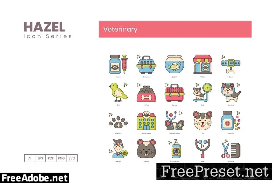 60 Veterinary Line Icons QE2G5XG