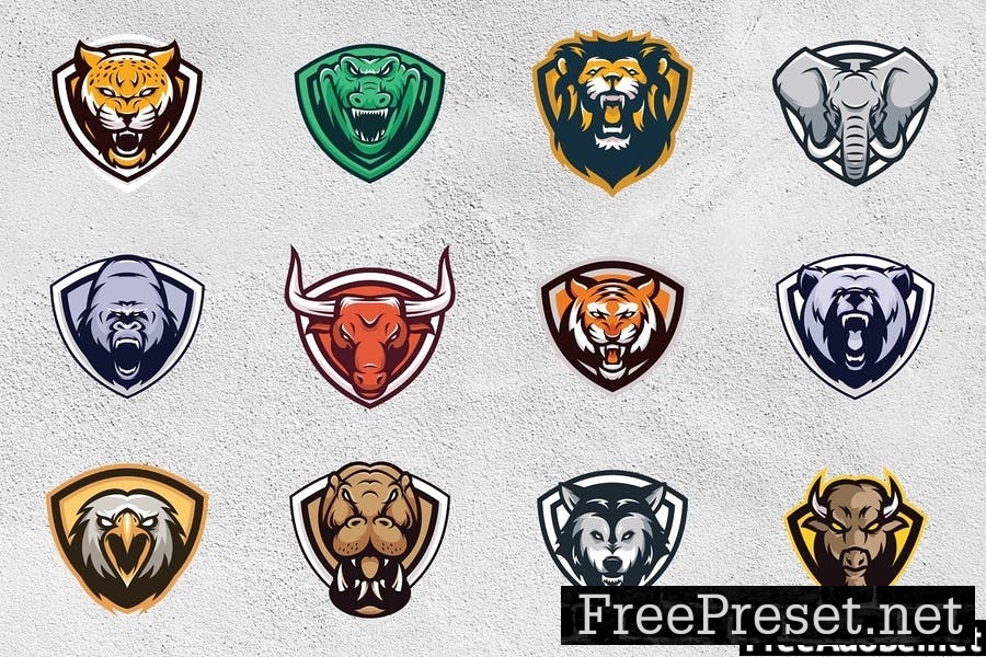 64 ANIMAL HEAD SPORT MASCOT DESIGNS