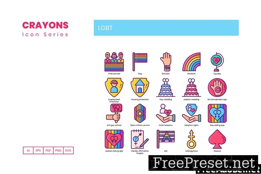 65 LGBT Line Icons