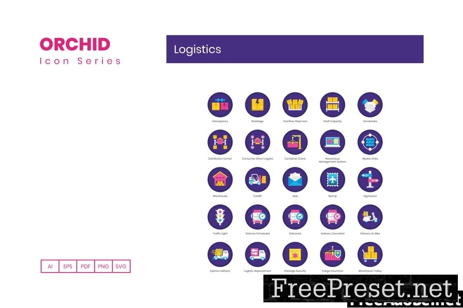 65 Logistics Flat Icons