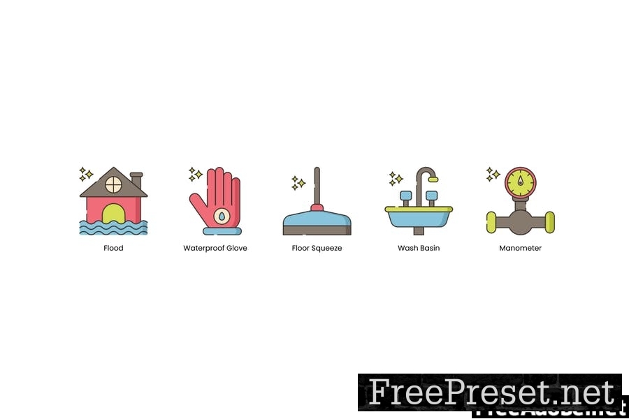 65 Plumbing Line Icons