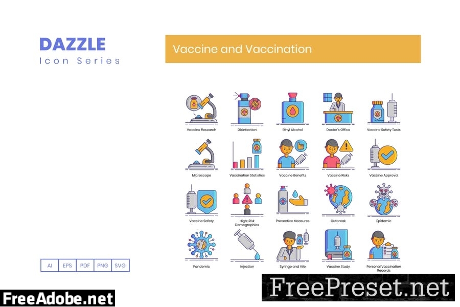 65 Vaccines and Vaccination Line Icons