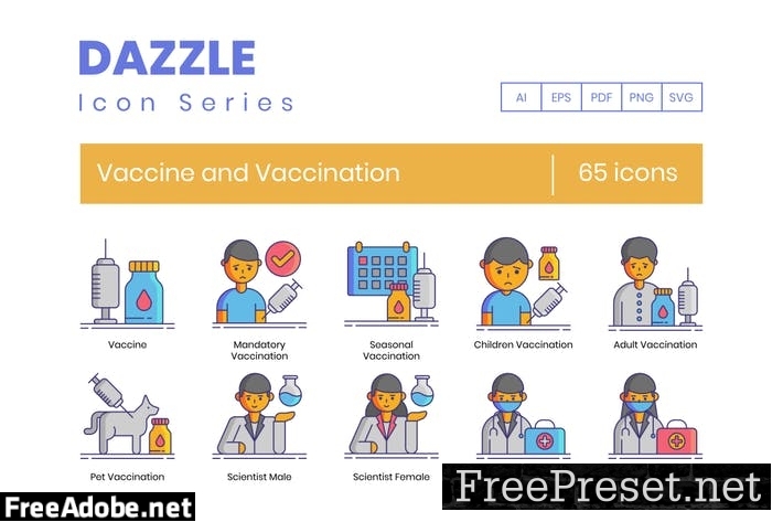 65 Vaccines and Vaccination Line Icons 2RVKY8B