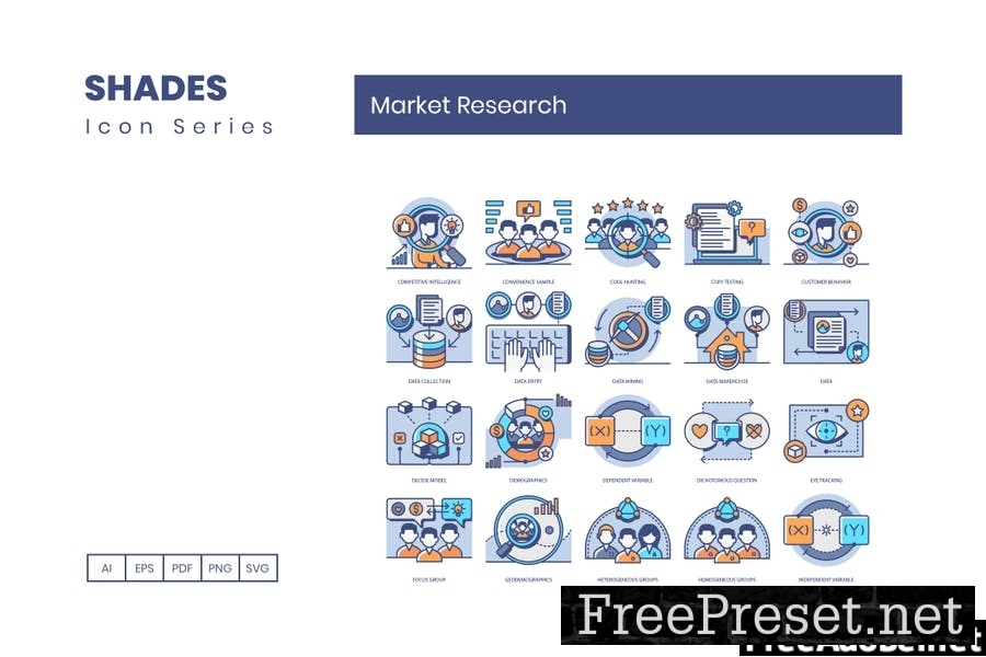 67 Market Research Line Icons FBP54GF