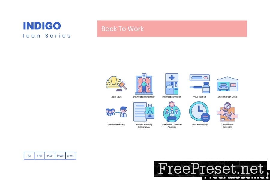 70 Back To Work Indigo Icons