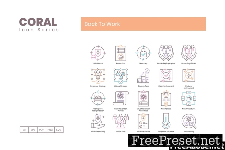 70 Back To Work Line Icons ADJKESE