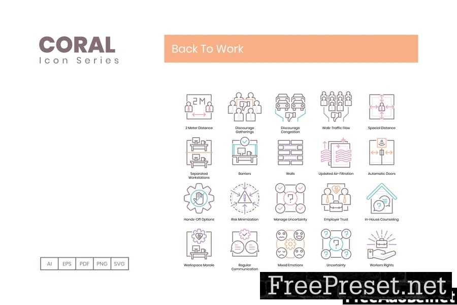 70 Back To Work Line Icons ADJKESE