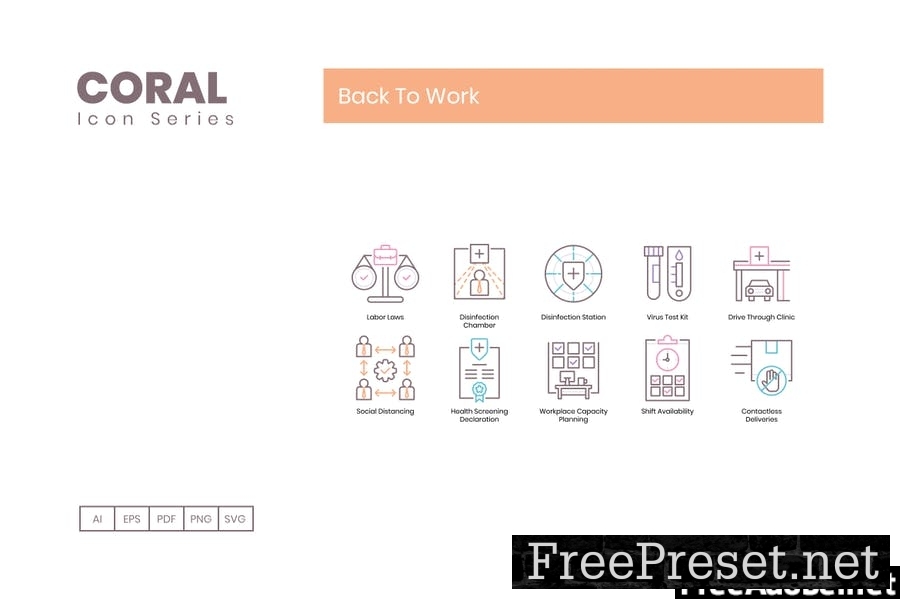 70 Back To Work Line Icons ADJKESE