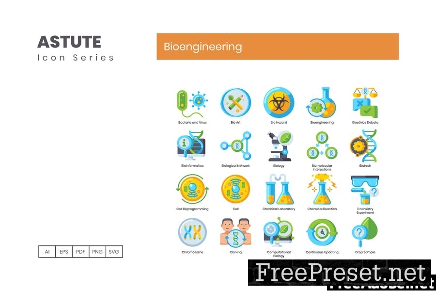 70 Bioengineering Flat Icons E4BDD3E