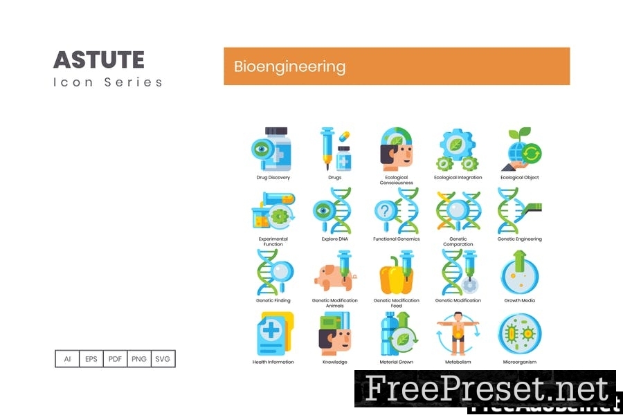 70 Bioengineering Flat Icons E4BDD3E