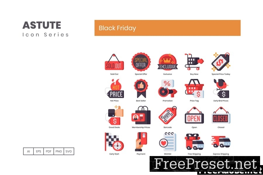 70 Black Friday Flat Icons