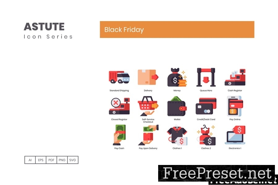 70 Black Friday Flat Icons