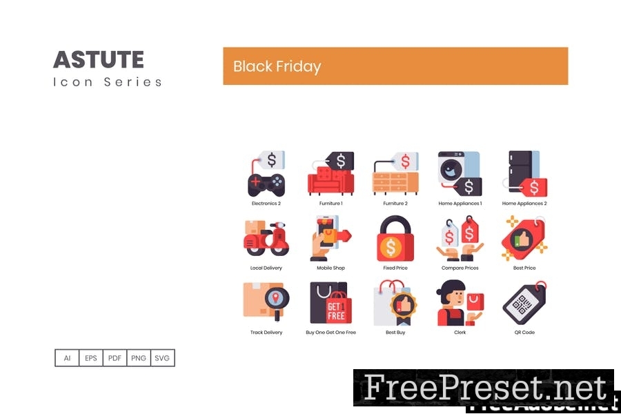 70 Black Friday Flat Icons