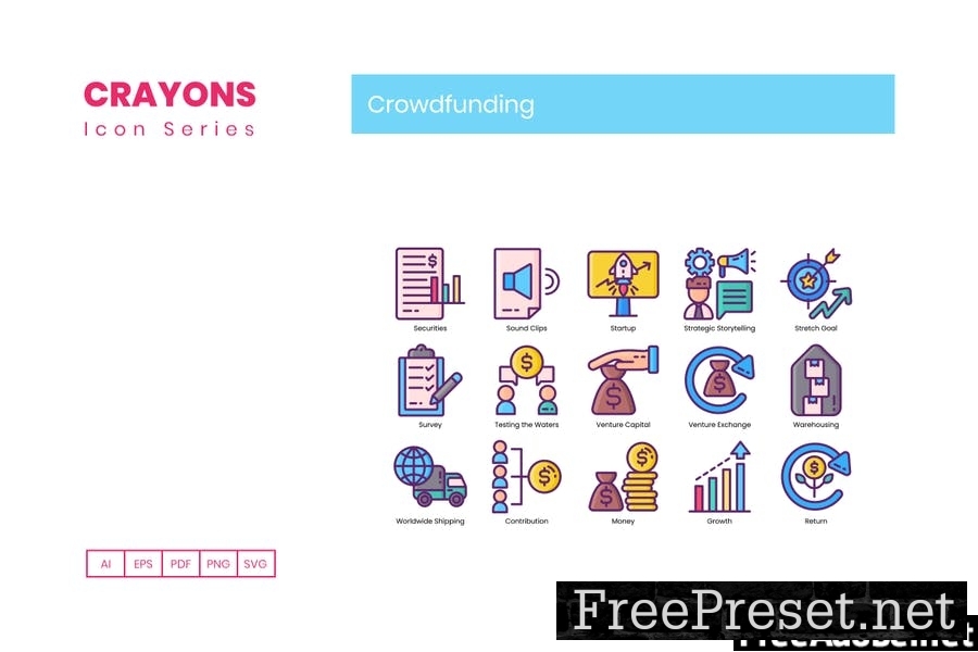 70 Crowdfunding Line Icons Q6XXVLF