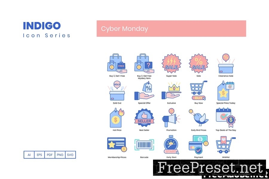 70 Cyber Monday Line Icons