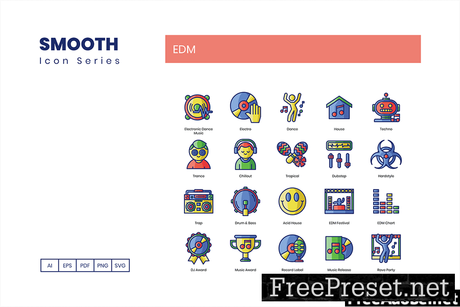 70 EDM Line Icons