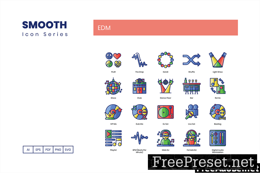 70 EDM Line Icons