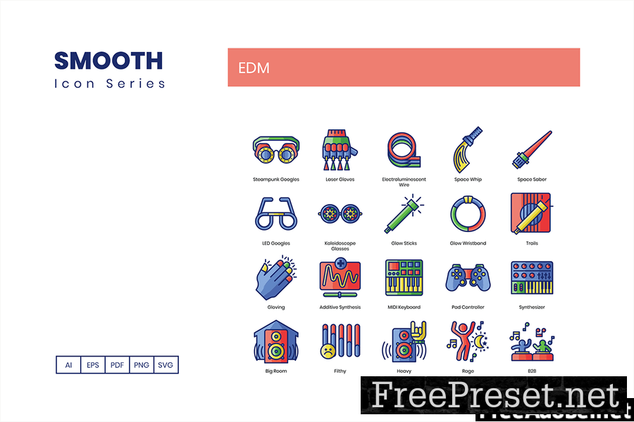 70 EDM Line Icons