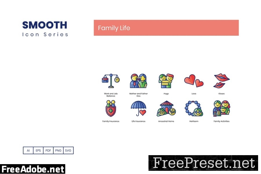 70 Family Life Line Icons