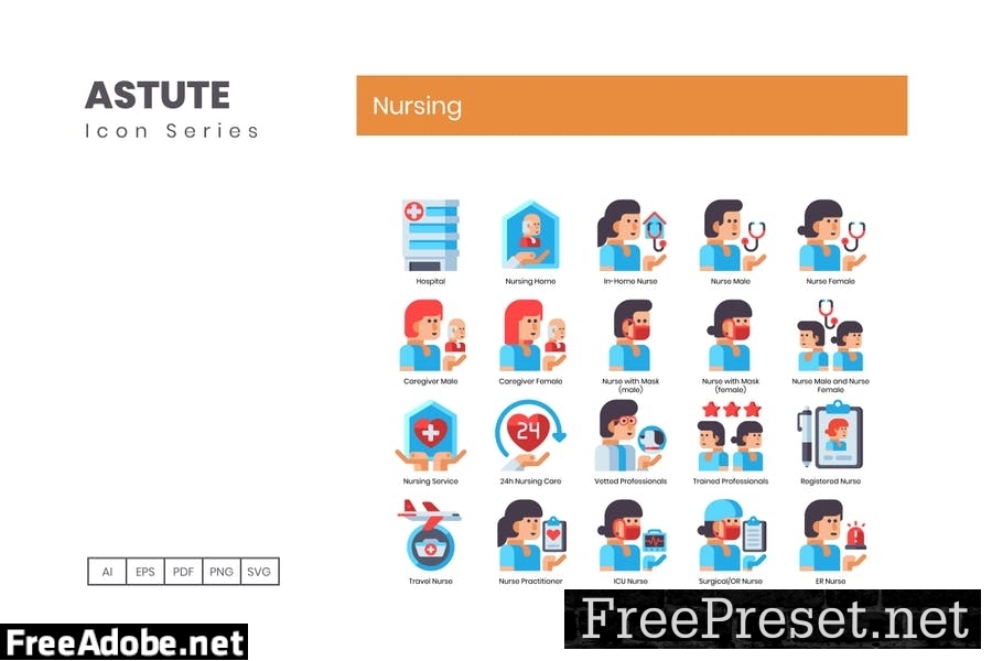 70 Nursing Flat Icons