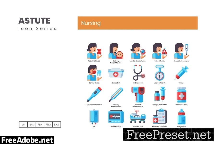 70 Nursing Flat Icons