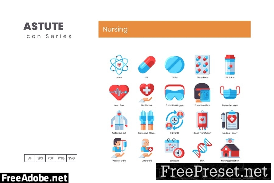 70 Nursing Flat Icons