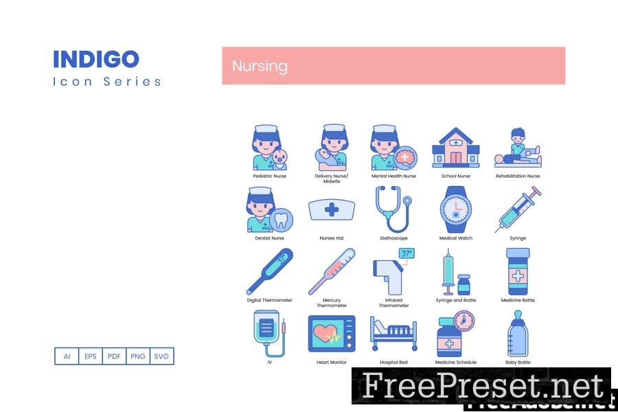70 Nursing Line Icons