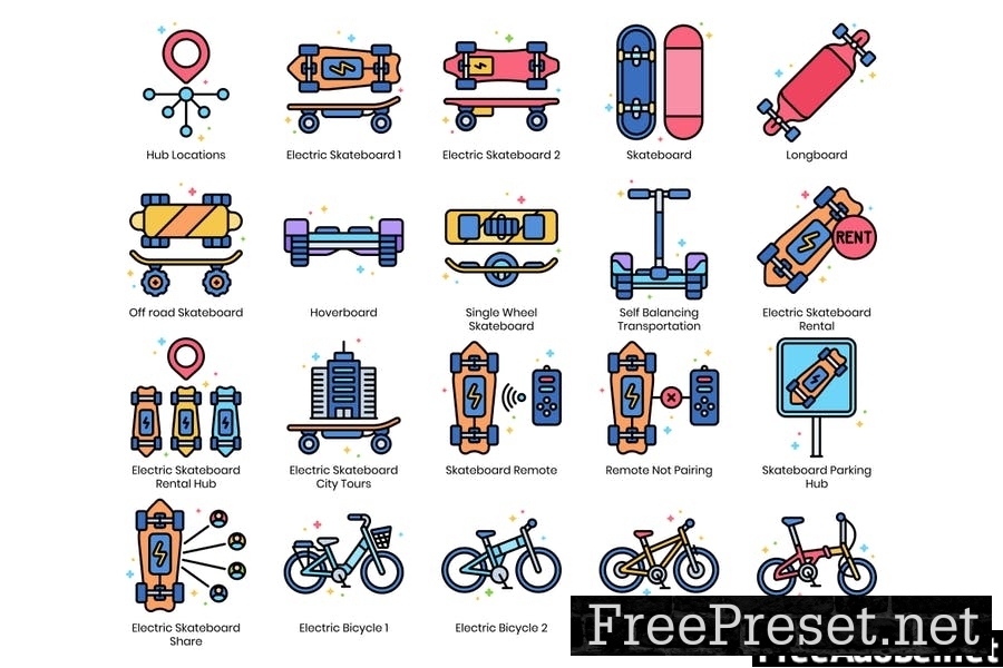 70 Personal Transportation Icons