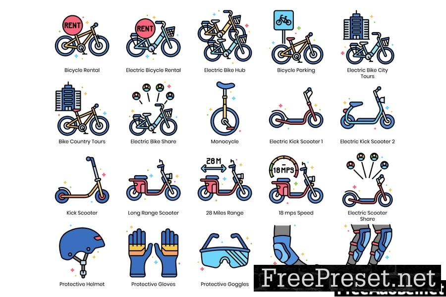 70 Personal Transportation Icons