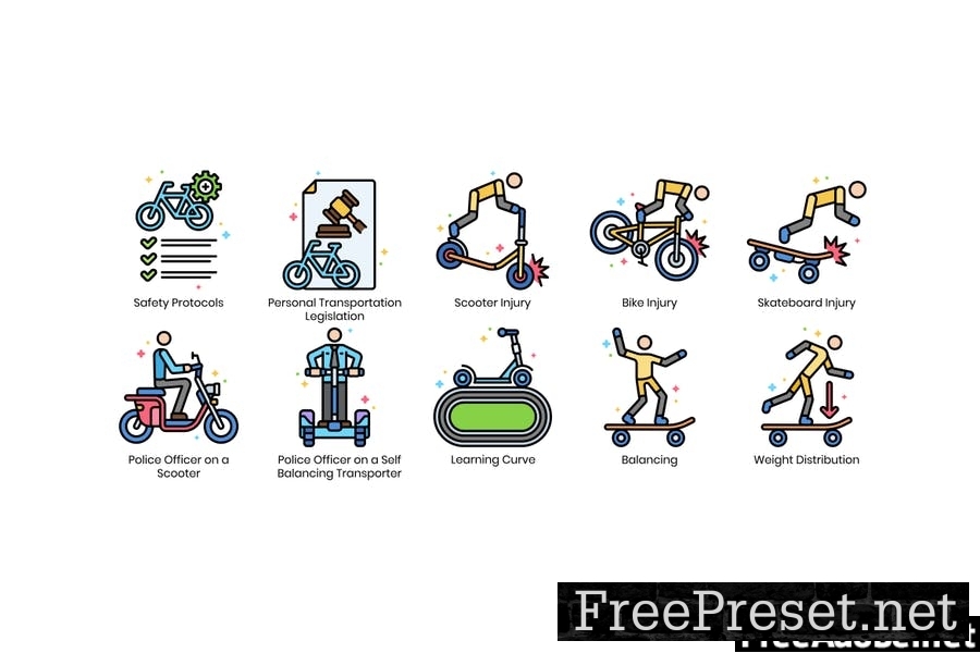 70 Personal Transportation Icons